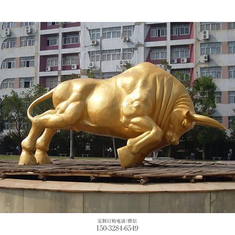 环境黄牛雕塑 园林动物牛雕塑摆件订做 空间黄牛雕塑精品